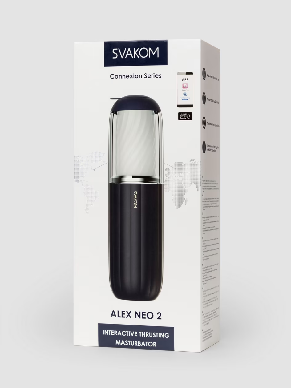 Svakom Alex Neo 2 App Controlled Thrusting Interactive Male Masturbator
