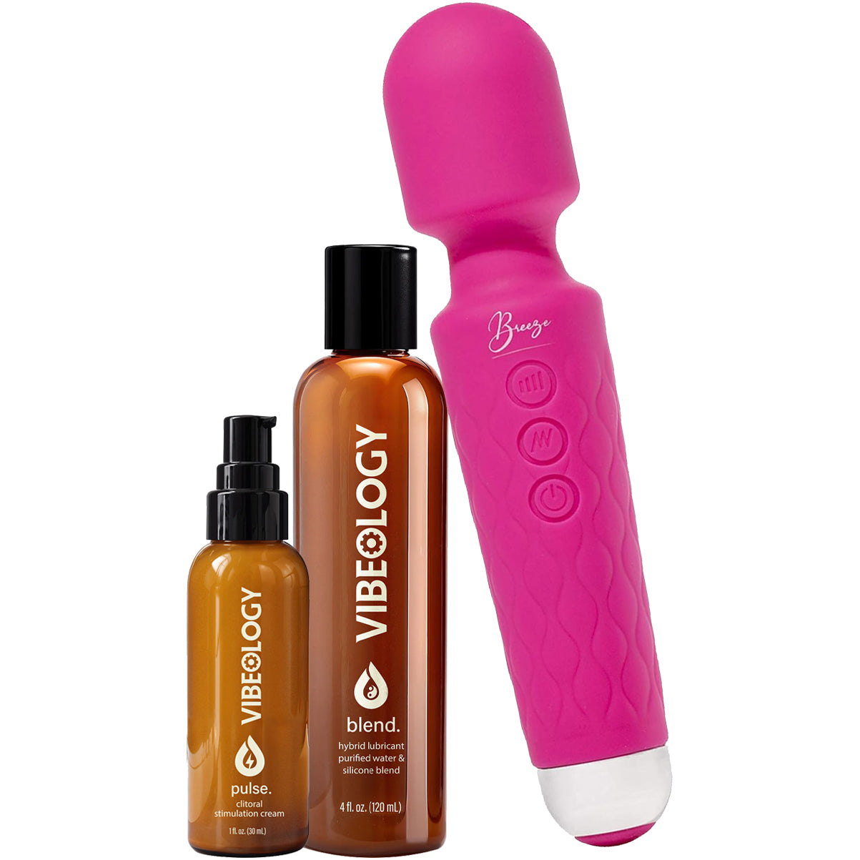 Breeze Silicone Vibrating Wand By Pleasure Engine With Blend Lubricant & Pulse Stimulation Cream 0 reviews
